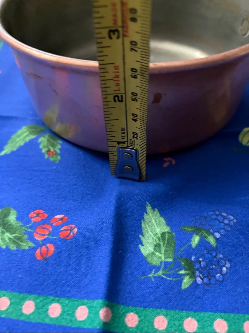 Vintage Copper Saucepan with Brass Handle - Classic Kitchen Pan